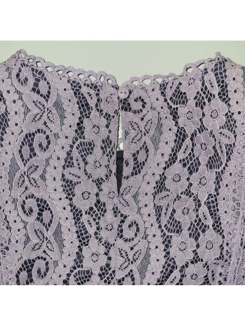 Anthropologie Eri + Ali Sydney Lace Blouse In Lavender Lined Women's Size XS - Picture 6 of 10